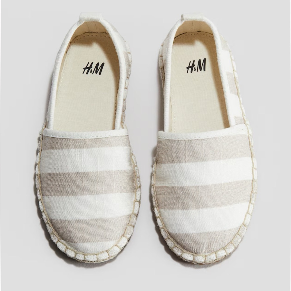 H&M Beige and White little kids Espadrilles